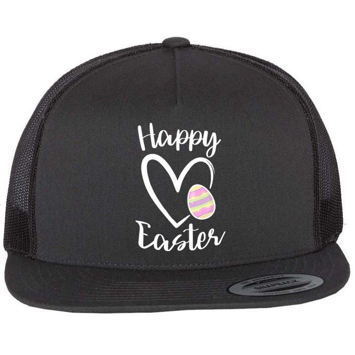 Cute Happy Easter Heart Pastel Easter Outfit Premium Flat Bill Trucker Hat