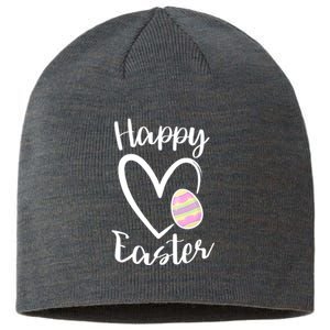 Cute Happy Easter Heart Pastel Easter Outfit Premium Sustainable Beanie