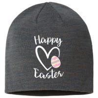 Cute Happy Easter Heart Pastel Easter Outfit Premium Sustainable Beanie