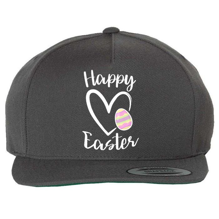 Cute Happy Easter Heart Pastel Easter Outfit Premium Wool Snapback Cap