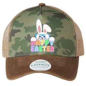 Cute Happy Easter Bunny Rabbit With Glasses Legacy Tie Dye Trucker Hat