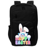 Cute Happy Easter Bunny Rabbit With Glasses Impact Tech Backpack