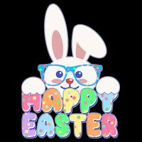 Cute Happy Easter Bunny Rabbit With Glasses Tie-Dye T-Shirt