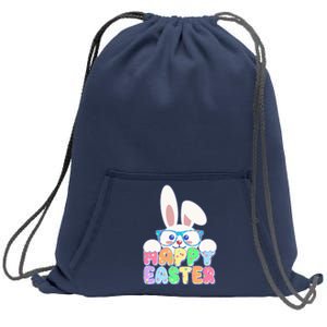 Cute Happy Easter Bunny Rabbit With Glasses Sweatshirt Cinch Pack Bag