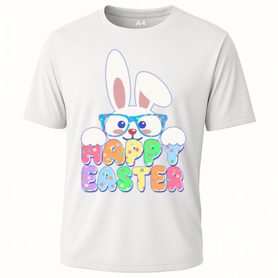 Cute Happy Easter Bunny Rabbit With Glasses Performance Shirt