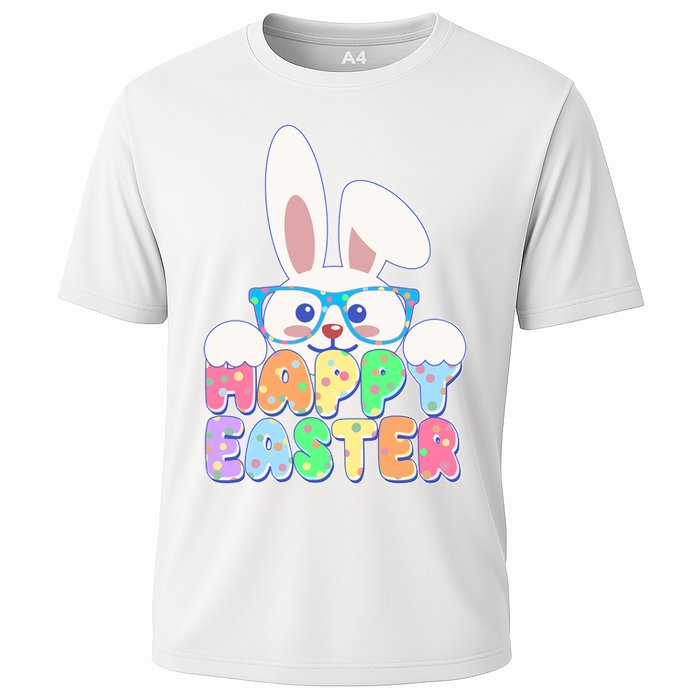 Cute Happy Easter Bunny Rabbit With Glasses Cooling Performance Crew T-Shirt