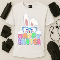 Cute Happy Easter Bunny Rabbit With Glasses Cooling Performance Crew T-Shirt
