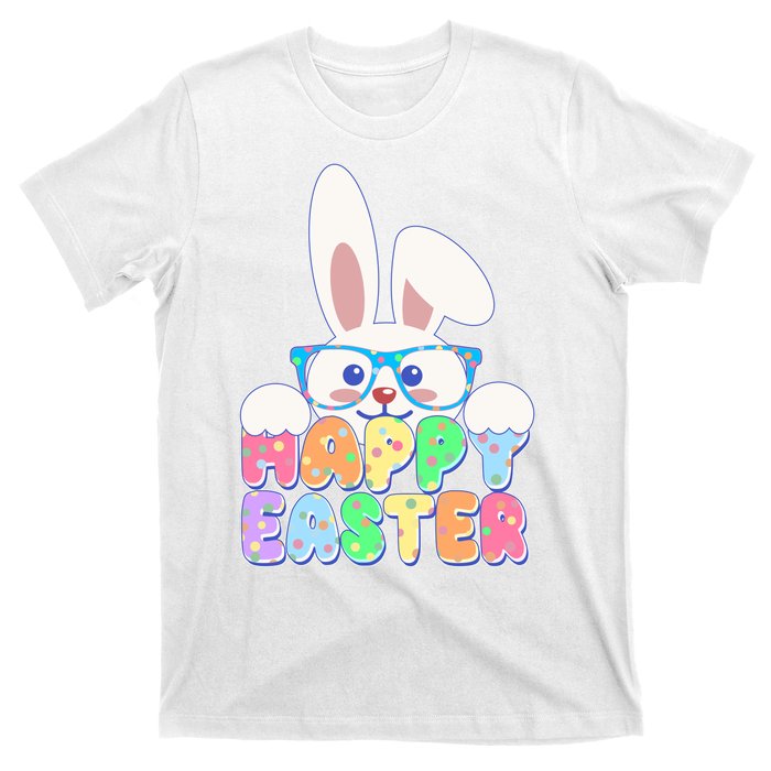 Cute Happy Easter Bunny Rabbit With Glasses T-Shirt