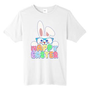 Cute Happy Easter Bunny Rabbit With Glasses Tall Fusion ChromaSoft Performance T-Shirt