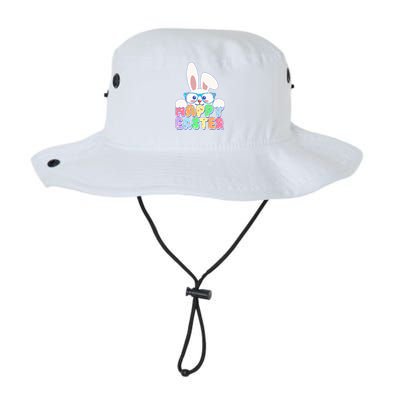 Cute Happy Easter Bunny Rabbit With Glasses Bucket Hat