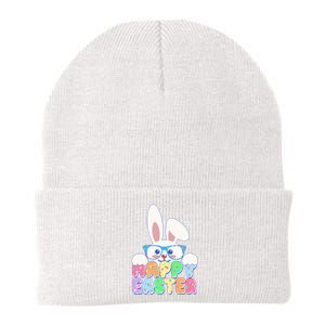 Cute Happy Easter Bunny Rabbit With Glasses Knit Cap Winter Beanie