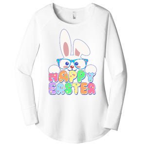 Cute Happy Easter Bunny Rabbit With Glasses Women's Perfect Tri Tunic Long Sleeve Shirt