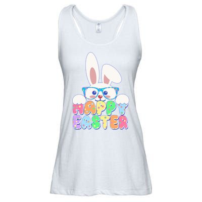 Cute Happy Easter Bunny Rabbit With Glasses Ladies Essential Flowy Tank