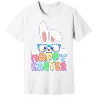 Cute Happy Easter Bunny Rabbit With Glasses Premium T-Shirt