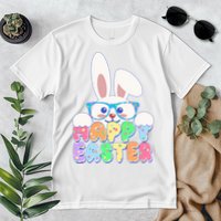 Cute Happy Easter Bunny Rabbit With Glasses Premium T-Shirt