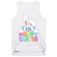Cute Happy Easter Bunny Rabbit With Glasses Tank Top