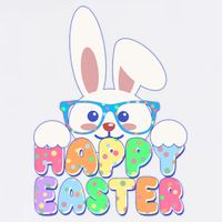 Cute Happy Easter Bunny Rabbit With Glasses Tank Top
