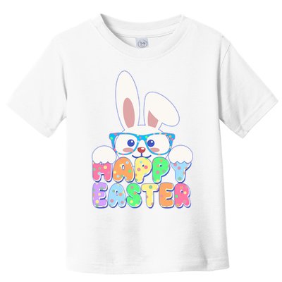 Cute Happy Easter Bunny Rabbit With Glasses Toddler T-Shirt