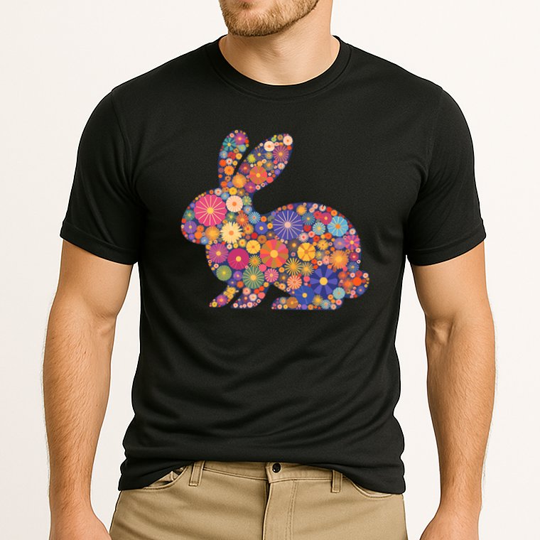 Cute Happy Easter Bunny Retro Spring Flowers  Cooling Performance Crew T-Shirt