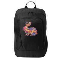 Cute Happy Easter Bunny Retro Spring Flowers  City Backpack