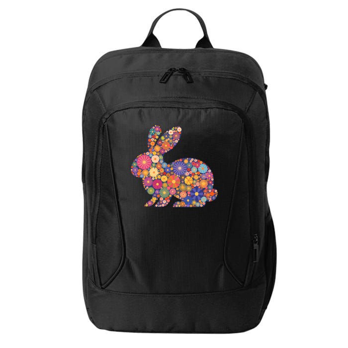 Cute Happy Easter Bunny Retro Spring Flowers  City Backpack