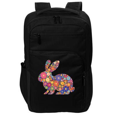Cute Happy Easter Bunny Retro Spring Flowers  Impact Tech Backpack