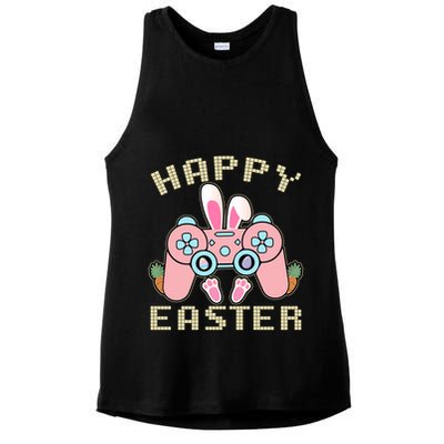 Cute Happy Easter Bunny Game Controller Ladies PosiCharge Tri-Blend Wicking Tank