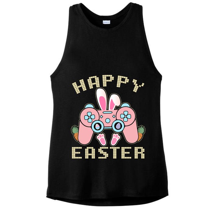 Cute Happy Easter Bunny Game Controller Ladies PosiCharge Tri-Blend Wicking Tank