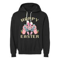 Cute Happy Easter Bunny Game Controller Garment-Dyed Fleece Hoodie