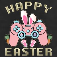 Cute Happy Easter Bunny Game Controller Garment-Dyed Fleece Hoodie