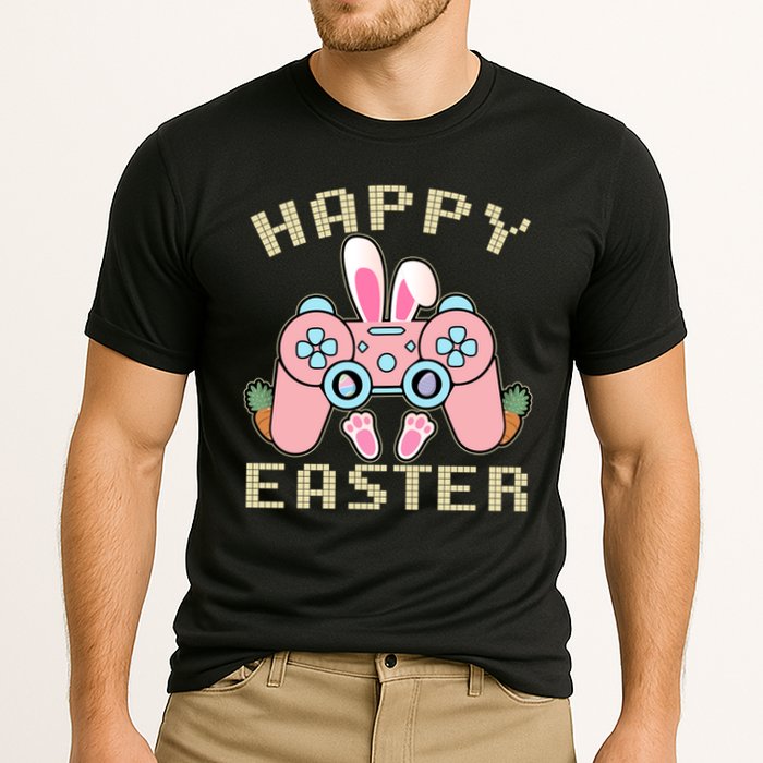 Cute Happy Easter Bunny Game Controller Performance Shirt