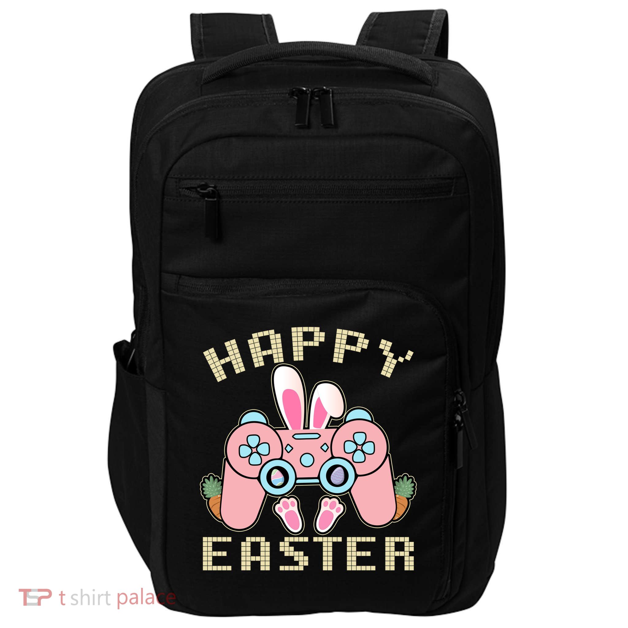 Cute Happy Easter Bunny Game Controller Impact Tech Backpack