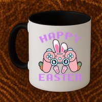 Cute Happy Easter Bunny Game Controller Mug