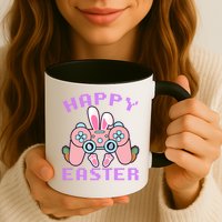 Cute Happy Easter Bunny Game Controller Mug