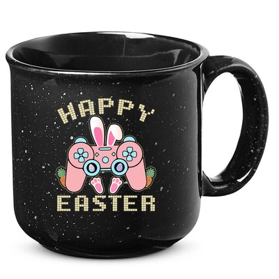 Cute Happy Easter Bunny Game Controller 15oz Campfire Ceramic Mug