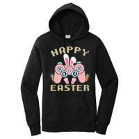 Cute Happy Easter Bunny Game Controller Women's Pullover Hoodie