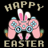 Cute Happy Easter Bunny Game Controller Women's Pullover Hoodie