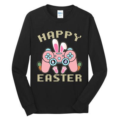 Cute Happy Easter Bunny Game Controller Tall Long Sleeve T-Shirt