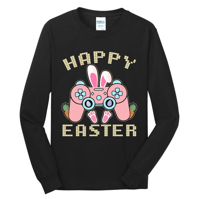 Cute Happy Easter Bunny Game Controller Tall Long Sleeve T-Shirt
