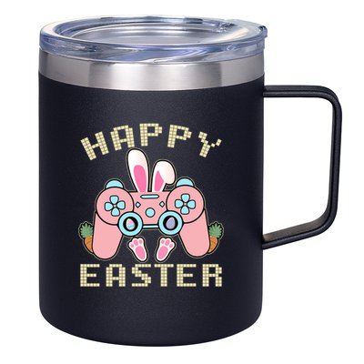 Cute Happy Easter Bunny Game Controller 12oz Stainless Steel Coffee Mug