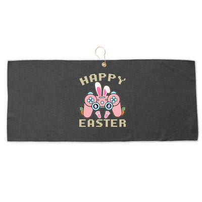 Cute Happy Easter Bunny Game Controller Large Microfiber Waffle Golf Towel