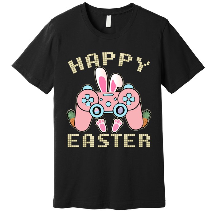 Cute Happy Easter Bunny Game Controller Premium T-Shirt