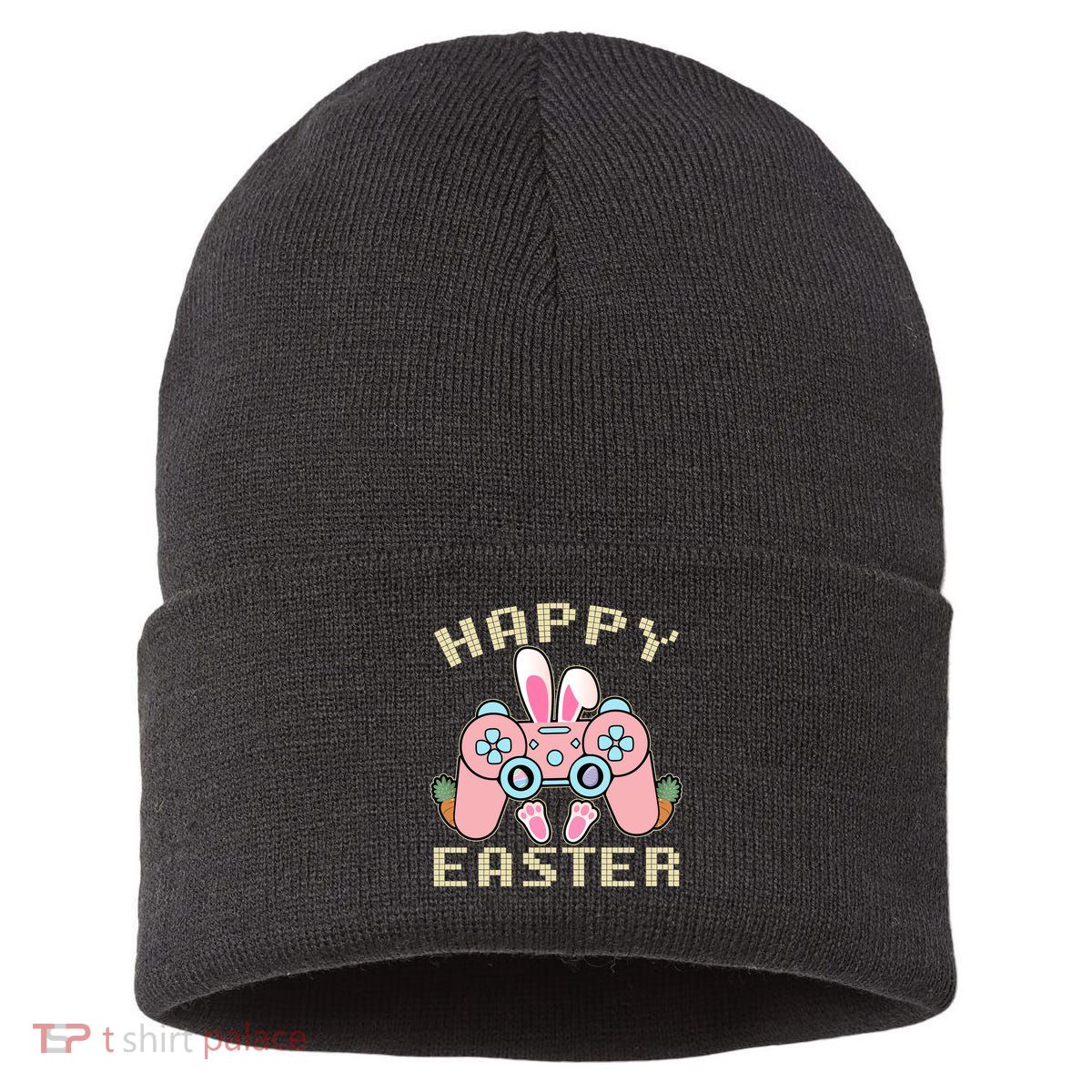 Cute Happy Easter Bunny Game Controller Sustainable Knit Beanie