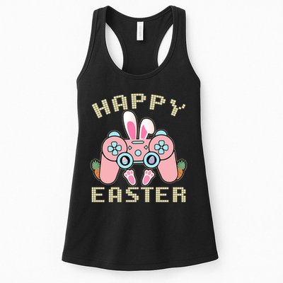 Cute Happy Easter Bunny Game Controller Womens Tank Top