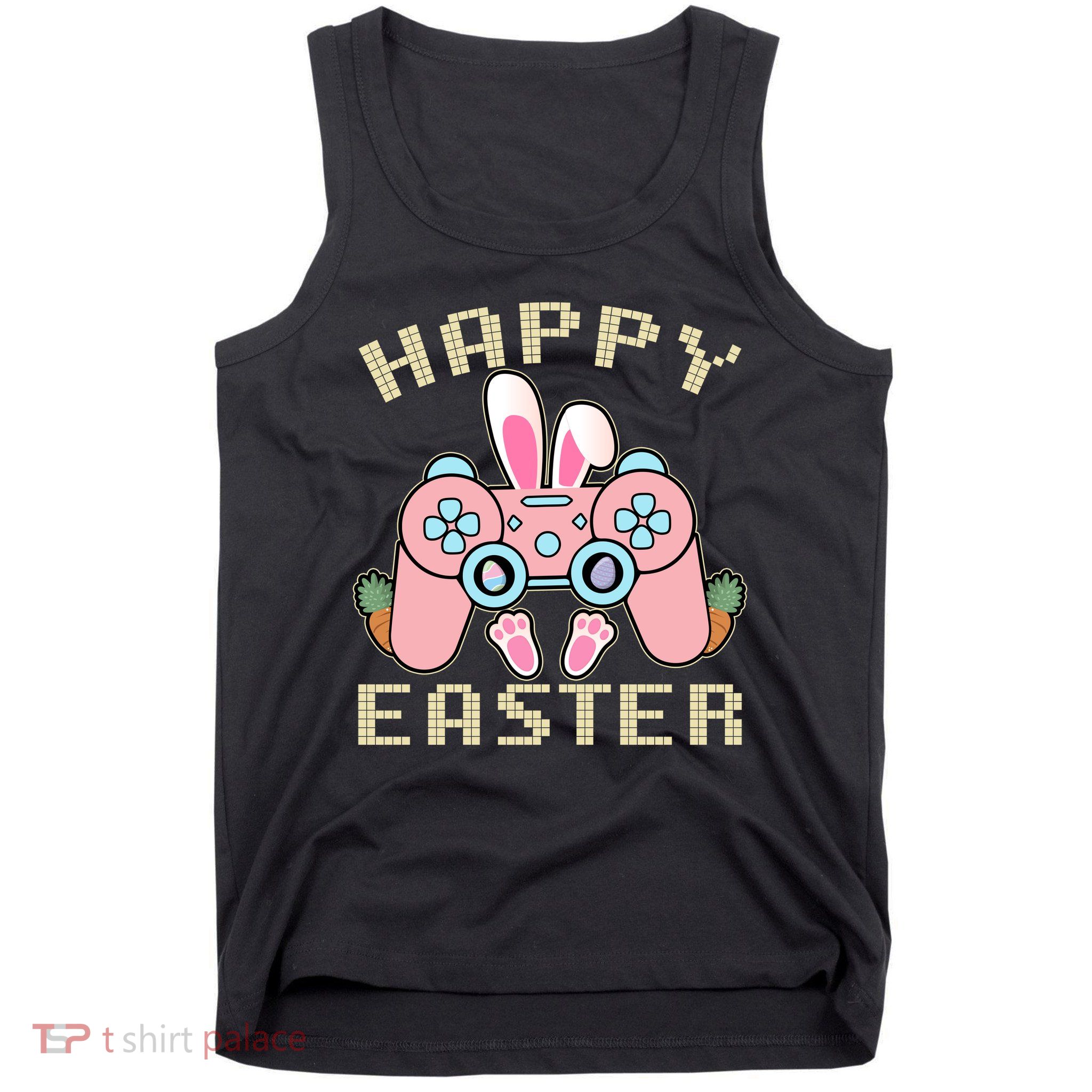 Cute Happy Easter Bunny Game Controller Tank Top
