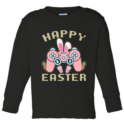 Cute Happy Easter Bunny Game Controller Toddler Long Sleeve Shirt