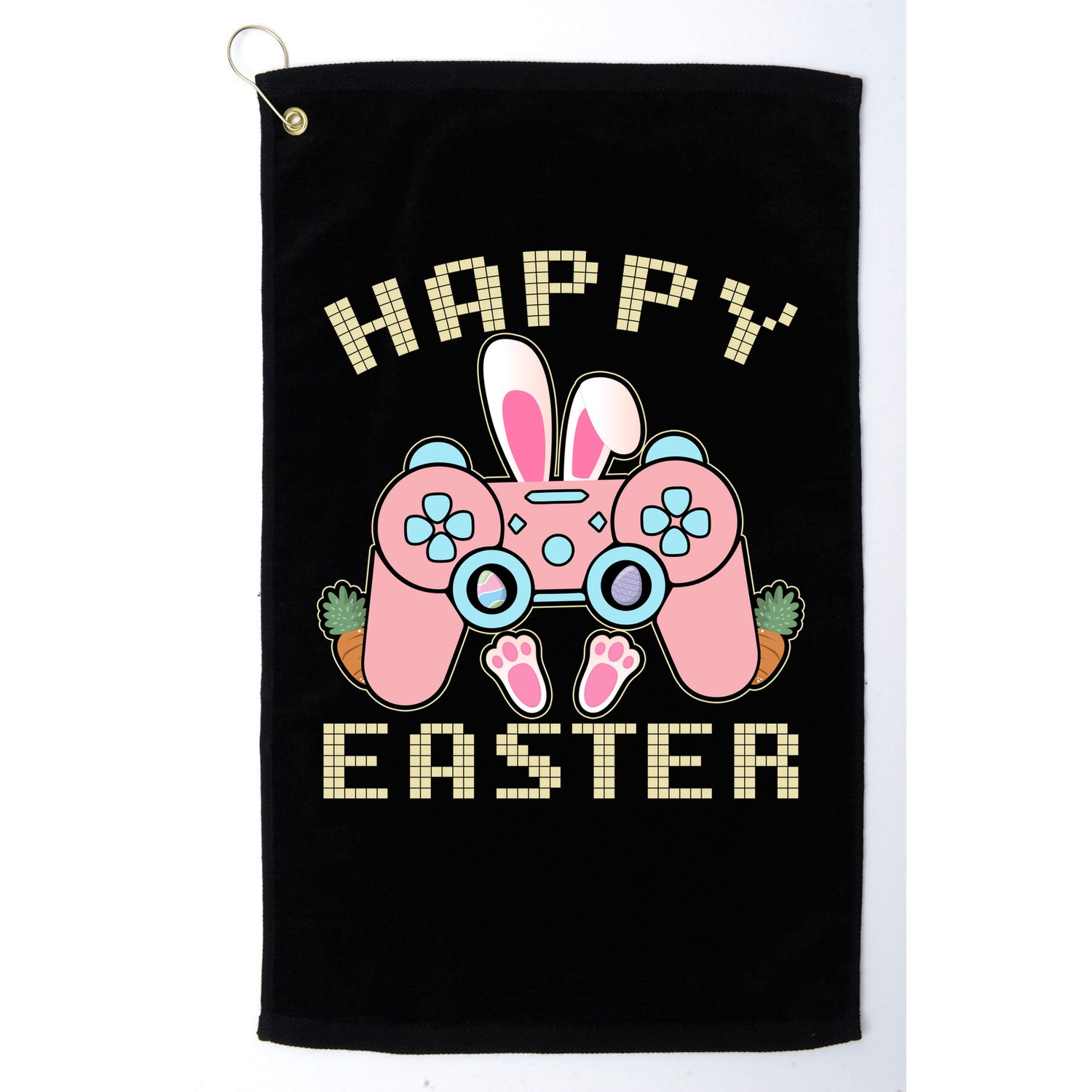 Cute Happy Easter Bunny Game Controller Golf Towel