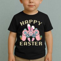 Cute Happy Easter Bunny Game Controller Toddler T-Shirt