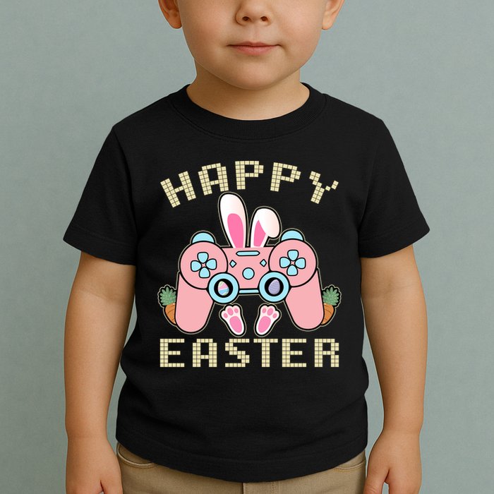 Cute Happy Easter Bunny Game Controller Toddler T-Shirt