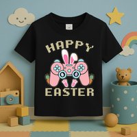 Cute Happy Easter Bunny Game Controller Toddler T-Shirt